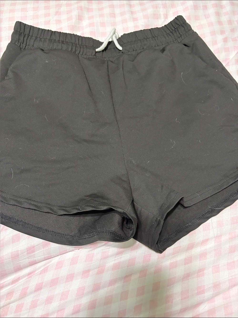 SHEIN Black Athletic Pull-On Shorts with Drawstring